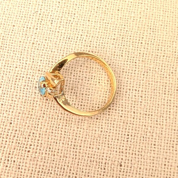 Aquamarine stone and faux diamond ring - Picture 5 of 9